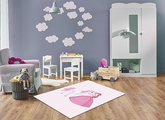 Keymura Moderner Teppich mit schönem Druck/Design Prinzession Einhorn | Größe: 160x230 cm - Qualität, Design, Modern zu einem
