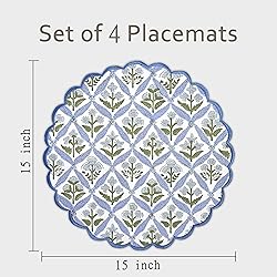 Ridhi Bo-ho Round Place Mat Easter Floral Cotton