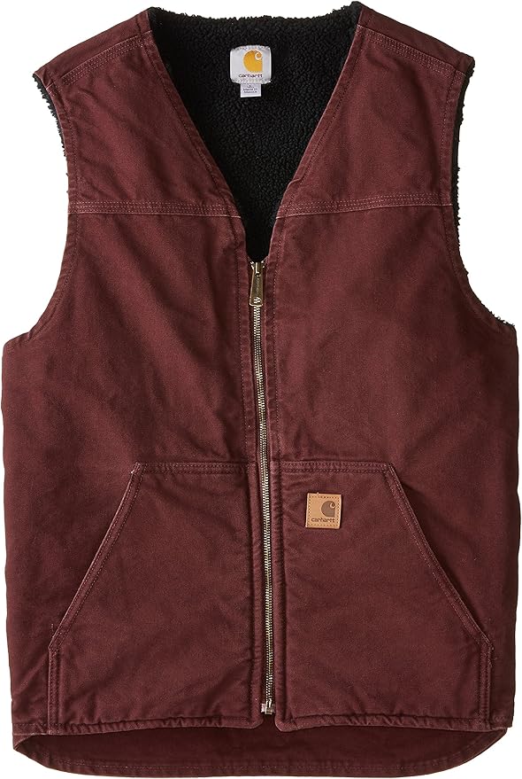 Carhartt Men's Big & Tall Sherpa Lined Sandstone Rugged Vest V26 at