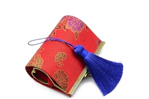 Makhry 8pcs 16cm/6.28 inch Cute Chunky Tassels Soft Elegant Handmade Silky Floss Tassels with 2.75 Inch Cord Loop and Chinese Knot for Woman Earrings, Jewelry Making, Souvenir, (Navy Blue)