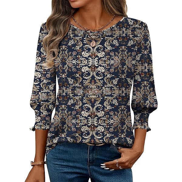 Amazon.com: YEXIATODO Almond Flower Shirt Long Bell Sleeve Tops