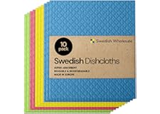 Swedish Wholesale Swedish Dish Cloths - 10 Pack Reusable, Absorbent Hand Towels for Kitchen, Counters & Washing Dishes - Cell
