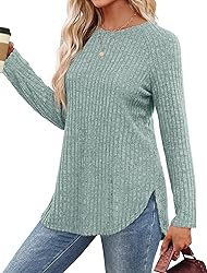 Saloogoe Long Sleeve Shirts for Women Trendy Dressy