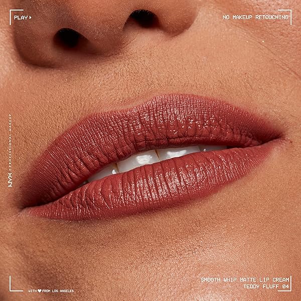 NYX PROFESSIONAL MAKEUP SMOOTH WHIP MATTE LIP CREAM, LONG LASTING, MOISTURIZING, VEGAN LIQUID LIPSTICK – TEDDY FLUFF (MIDTONE PINKY BROWN)
