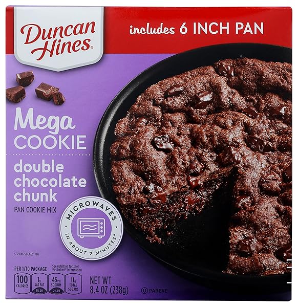 DUNCAN HINES MEGA COOKIE DOUBLE CHOCOLATE CHUNK PAN...