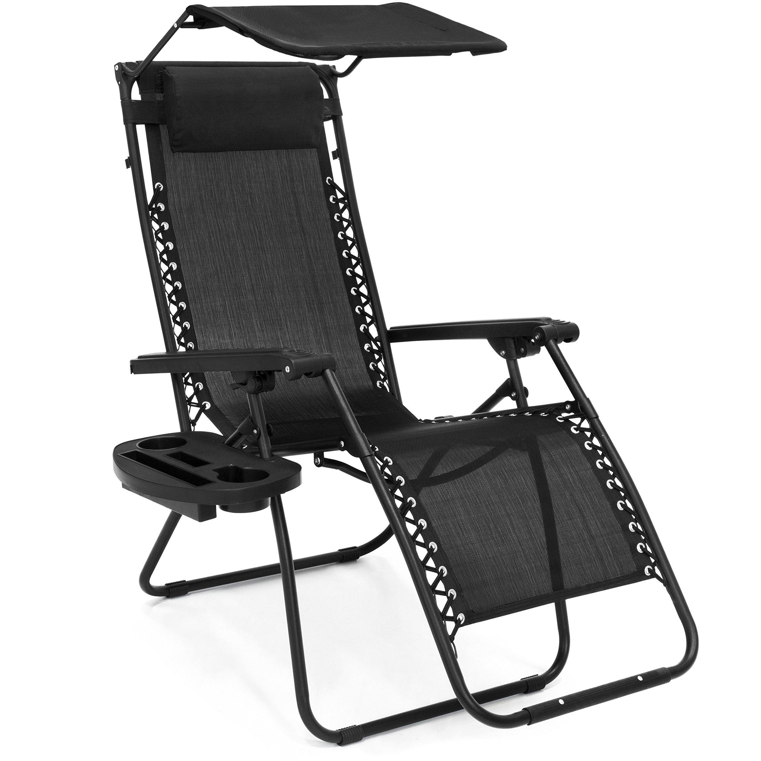 Best Choice Products Folding Zero Gravity Recliner Lounge Chair W Canopy Shade And Cup Holder Tray Black Buy Online In Dominica At Dominica Desertcart Com Productid 24232455