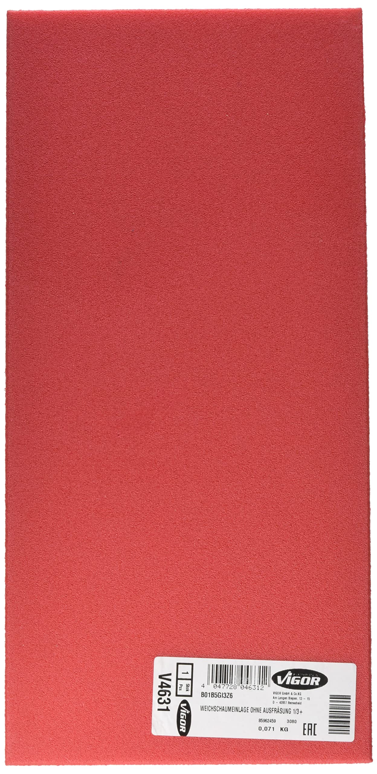 Vigor Vigor_V4631 Soft Foam Insert Without Cut-Out, 393 mm