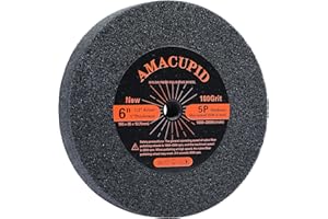 AmaCupid Nylon Fiber Brushed Buffing Wheels 6 Inch 5P Hardness. for Bench Grinder Buffing Machine Polishing Copper. 180 Grit, 1/2 inch Arbor, 1 inch Thickness