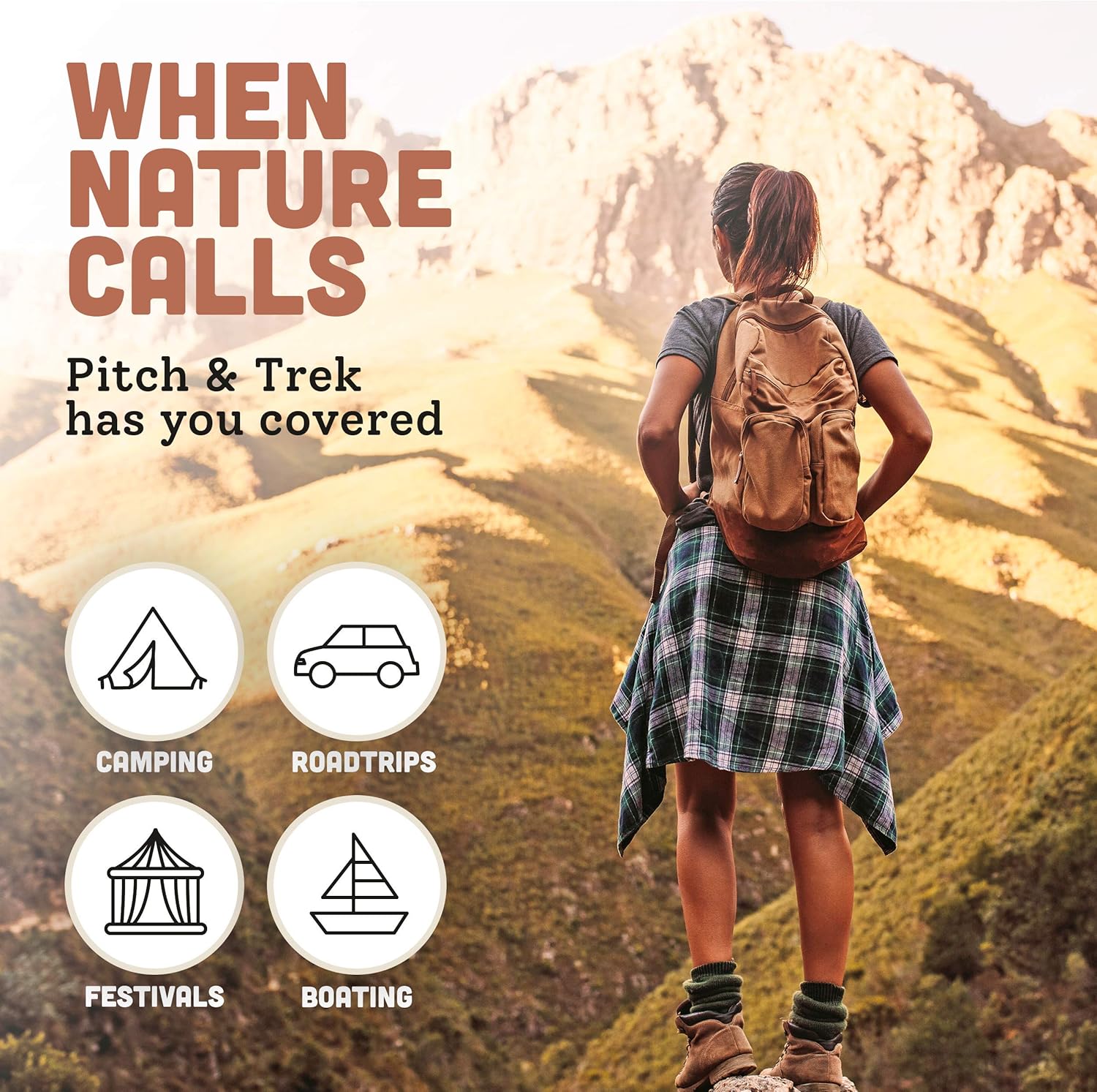 Pitch and Trek Female Urinal - Pee Funnel for Women w/ Discreet Carry Bag - Travel, Roadtrip, Festivals, Camping & Hiking Essentials for Women, Pink: Sports & Outdoors