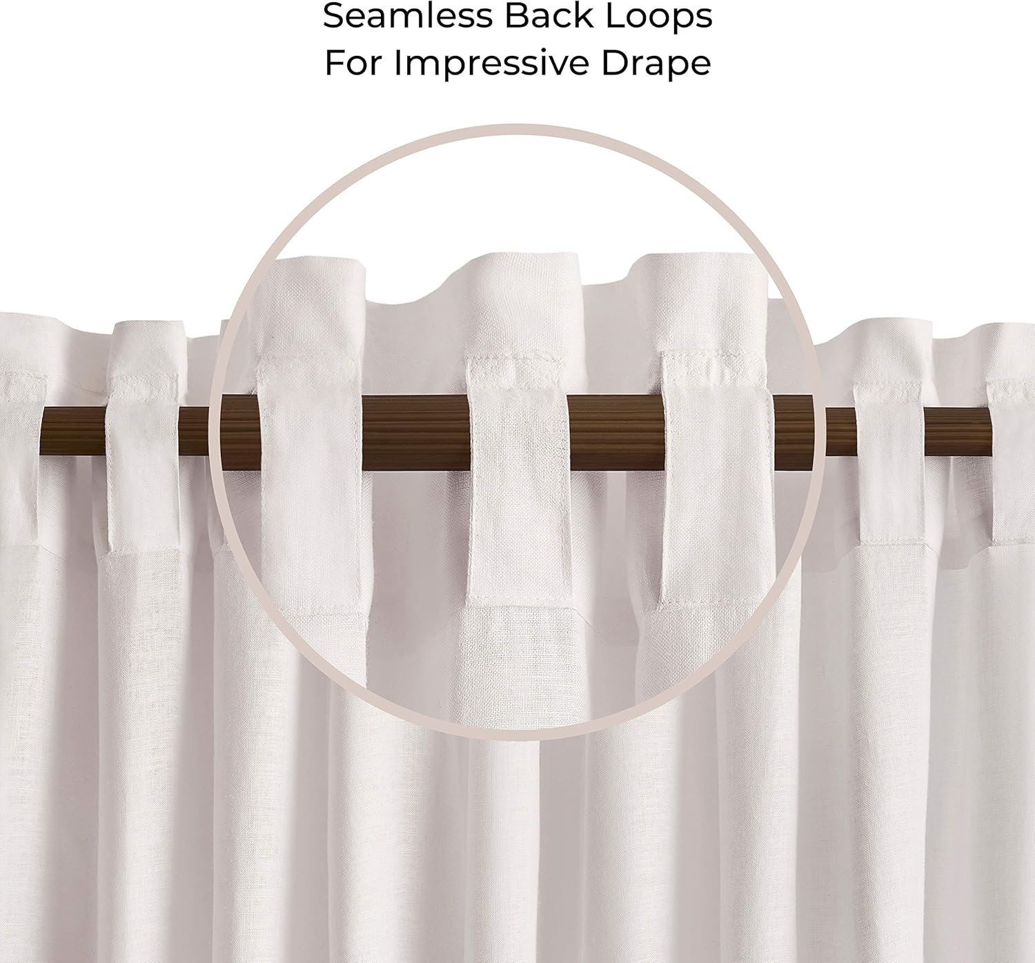 D’Moksha Homes 100% Pure Hemp Linen Semi Sheer Curtain White - 52x108 inch. UV Ray Protection. Indoor, Outdoor use, Living, Dining, Kids Room, Kitchen, Deck, Patio, Cabana, Gazebo. 1 Panel per Box.: Kitchen & Dining
