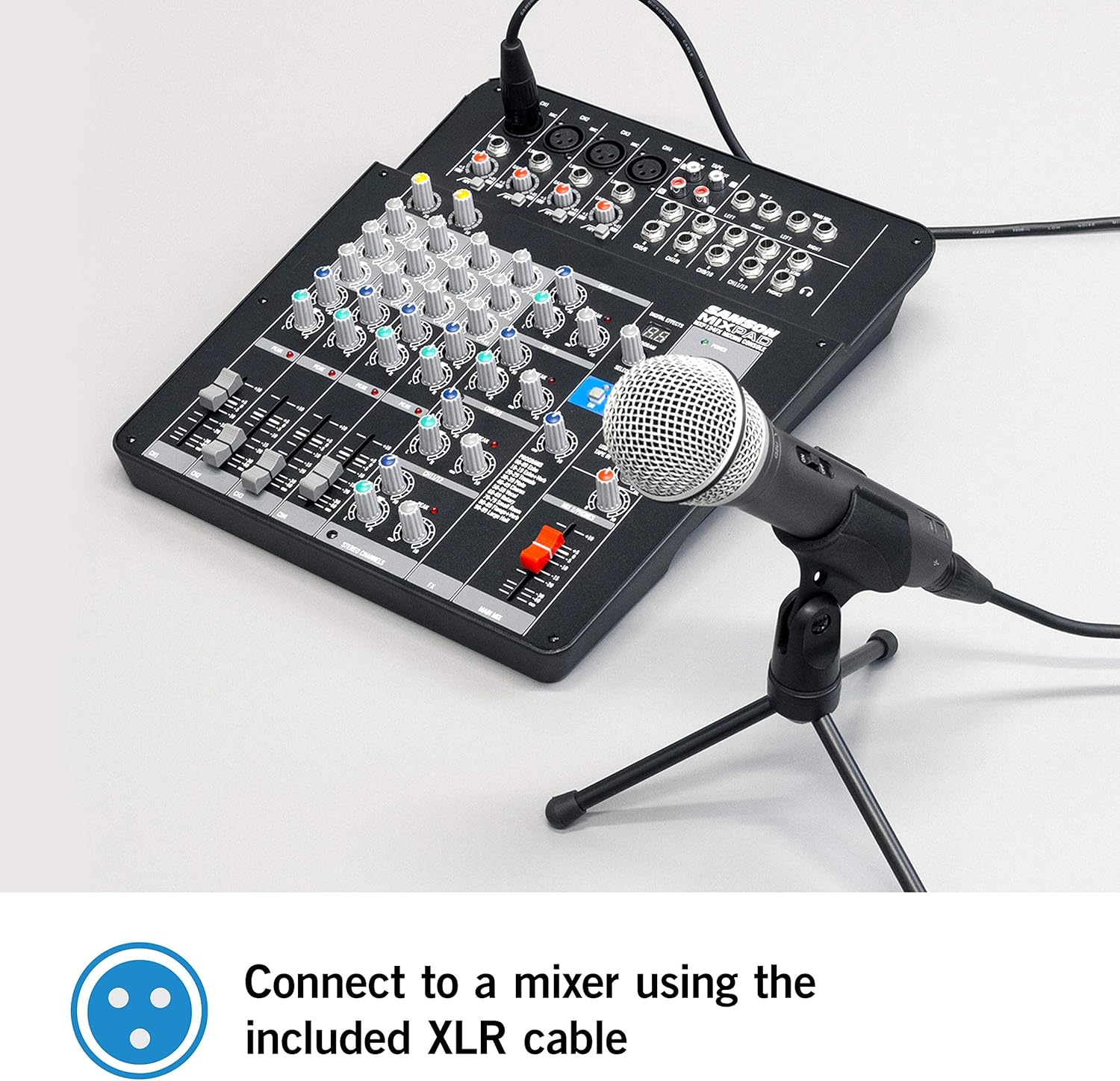 Samson Q2U USB/XLR Dynamic Microphone Recording and Podcasting Pack (Includes Mic Clip, Desktop Stand, Windscreen and Cables): Musical Instruments