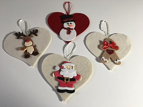 Set 4 Addobbi Albero Di Natale In Feltro Idea Regalo Amazon
