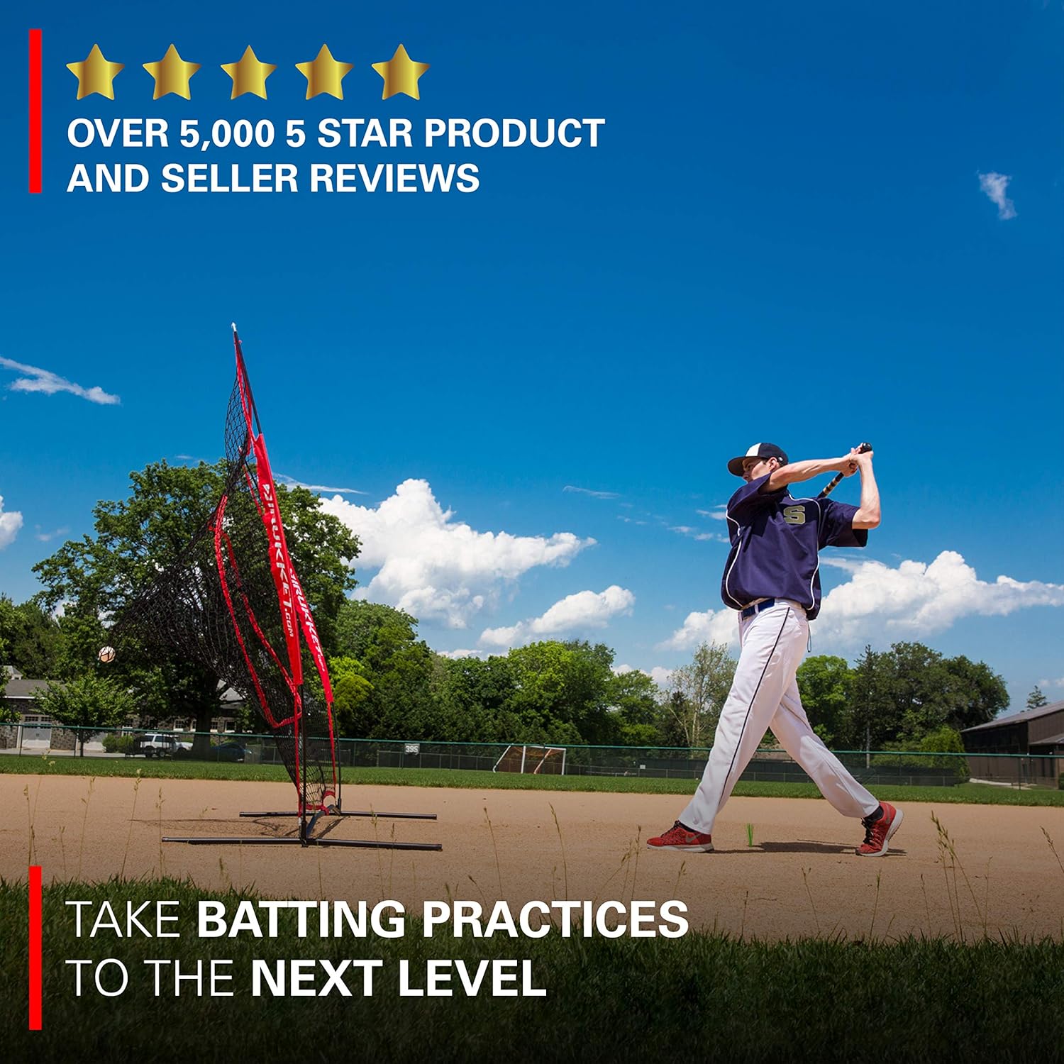 Rukket 6pc Baseball/Softball Bundle | 7x7 Hitting Net | 3 Weighted Training Balls | Strike Zone Target | Carry Bag | Practice Batting, Pitching, Catching | Backstop Screen Equipment Training Aids : Sports & Outdoors