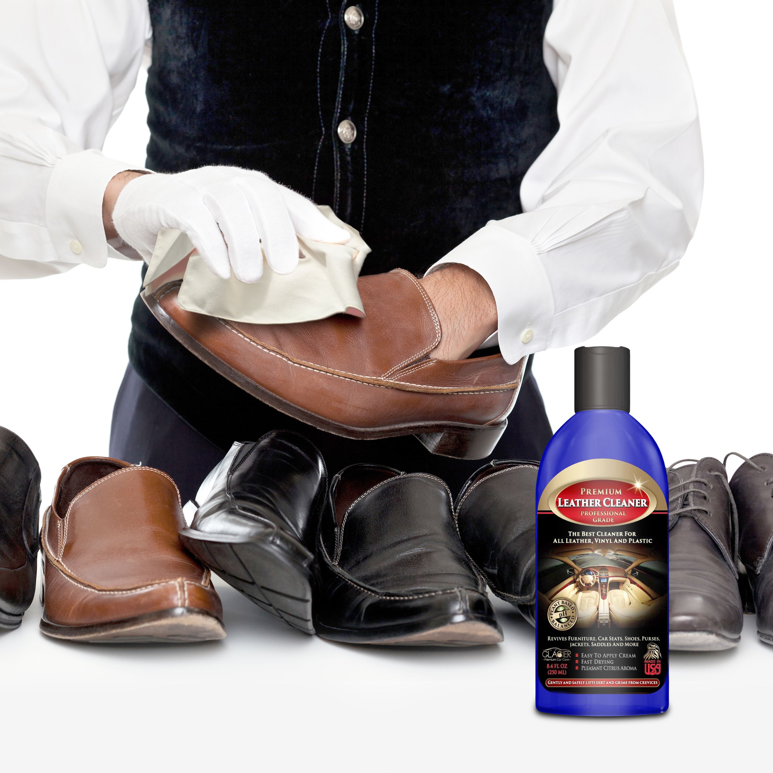 Glacier Leather and Vinyl Cleaner with Conditioner and Bonus Glove for