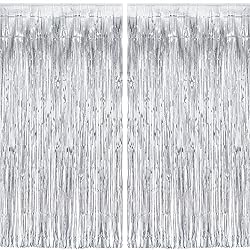Silver Streamers Metallic Party Backdrop - GREATRIL