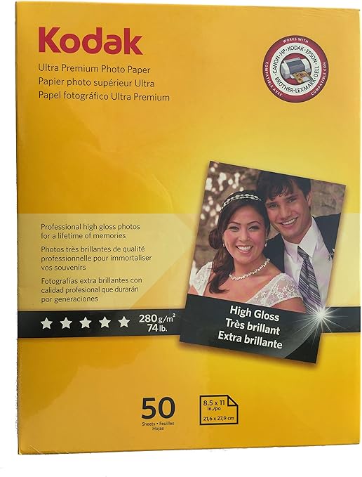 Kodak Ultra Premium Photo Paper High Gloss 50 Sheets 8.5 x 11