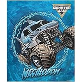 Monster Jam Megalodon Shark Monster Truck Soft Fleece Plush Throw Blanket