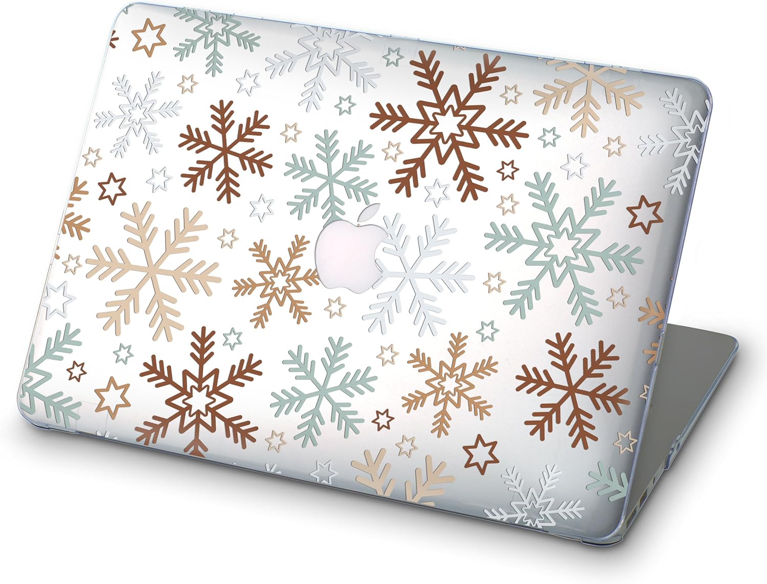 ZIZZDess Xmas Snow Case For Macbook Air 11 Case 2013 2014 2015 White Brown Full Hard Lightweight Cover For Notebook Apple Mac Air 11.6 Inch Model A1465 A1370 Christmas Snowflake Art Design (Winter)