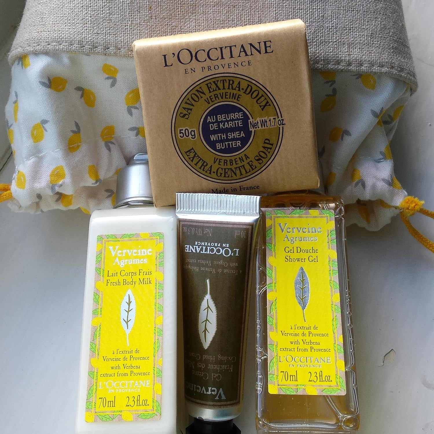 L'Occitane Citrus Verbena Travel Gift Set, Body Milk, Shower Gel, Soap and Hand Gel Amazon.co