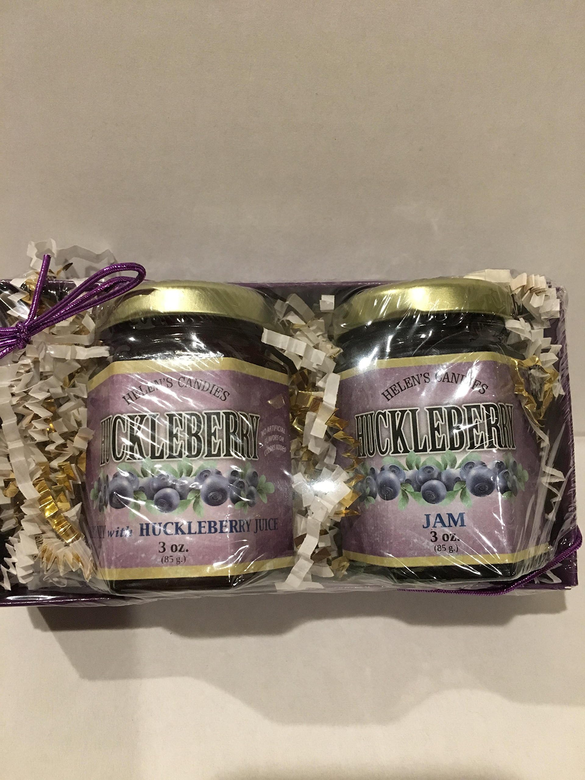 Wild Huckleberry Jam & Huckleberry Honey Gift Box from Washington: 3oz Huckleberry Jam, 3oz Huckleberry Honey