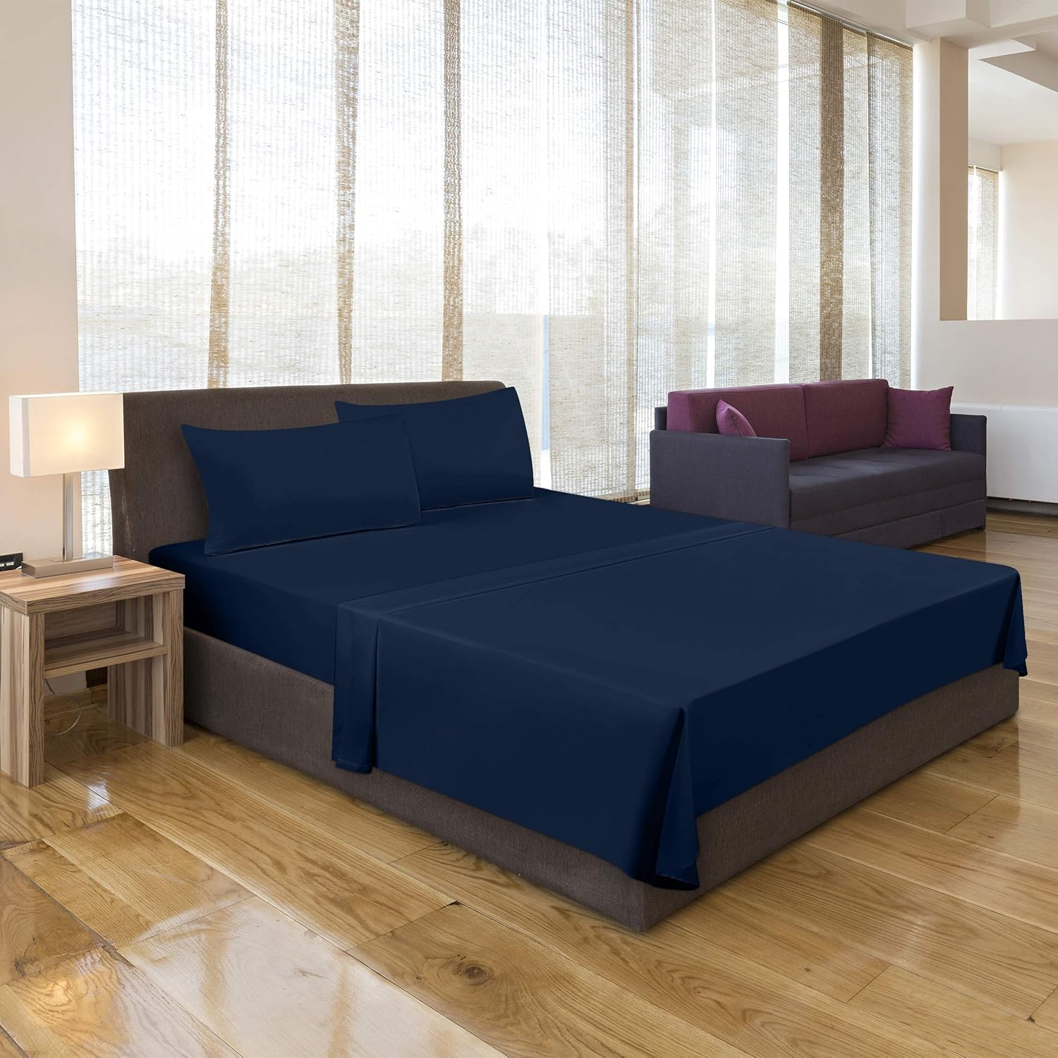 Utopia Bedding Bed Sheet Set - 4 Piece Queen Bedding - Soft Brushed Microfiber Fabric - Shrinkage & Fade Resistant - Easy Care (Queen, Navy): Home & Kitchen