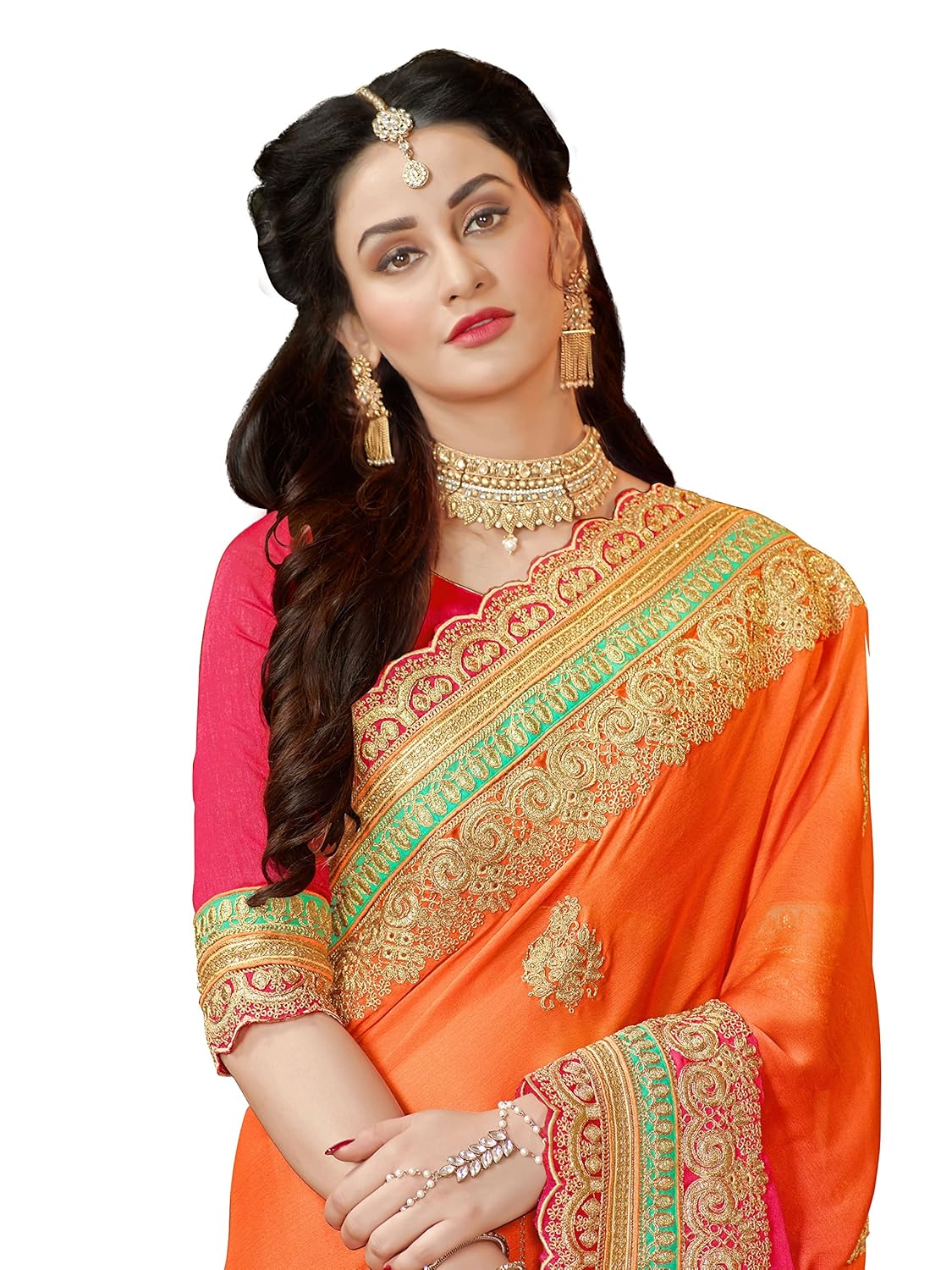 manohari embroidery multicoloured chiffon saree