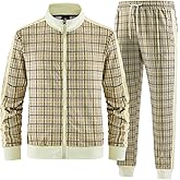 Men's Track Suits 2 Piece Stand-up Collar Long Sleeve with Double Side Pockets Jacket and Sweatpants