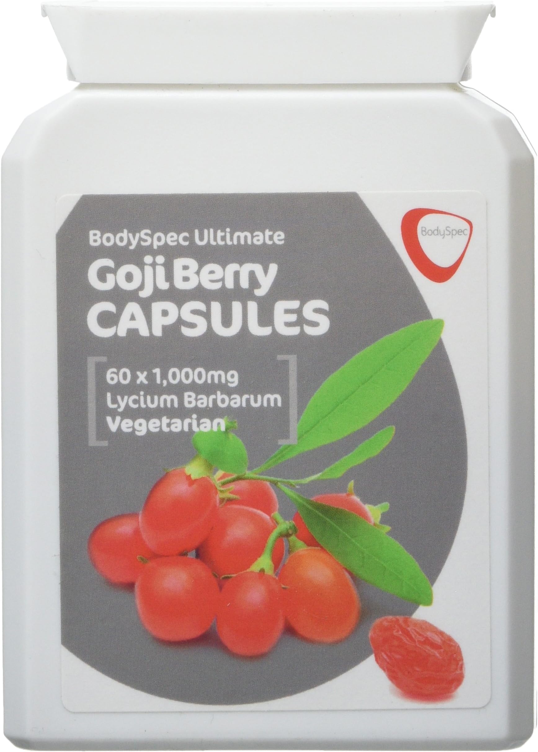 BodySpec Goji Berry Capsules 60 x 1,000 mg (250 mg of 4:1 extract)