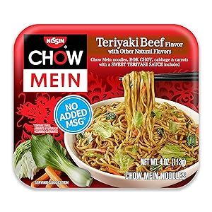 Nissin Chow Mein, Teriyaki Beef, 4 Ounce (Pack of 8)