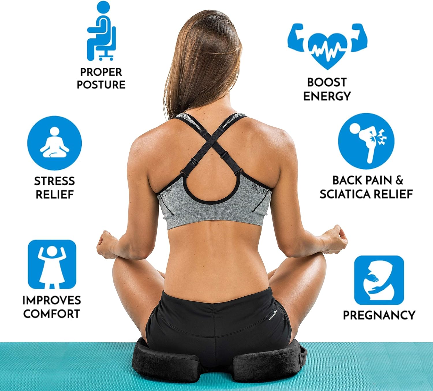 ComfiLife Gel Enhanced Seat Cushion - Non-Slip Orthopedic Gel & Memory Foam Coccyx Cushion for Tailbone Pain - Office Chair Car Seat Cushion - Sciatica & Back Pain Relief (Black): Office Products