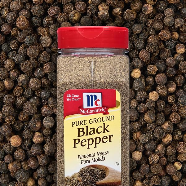 MCCORMICK BLACK PEPPER, PURE GROUND, NON GMO, HAND-HARVESTED, ENJOY DISTINCTIVE PEPPER FLAVOR WHILE COOKING & TABLESIDE, 16 OZ