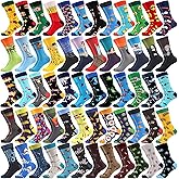 WeciBor 36 Pairs Funny Random Pattern Socks Colorful Cotton Crazy Socks for Unisex Bulk