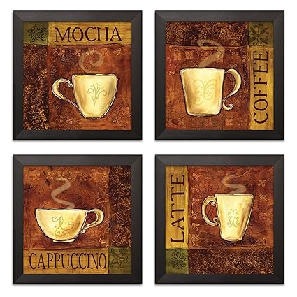 Amazon Com Gango Home Decor 4 Fun Coffee Break Cappuccino Latte