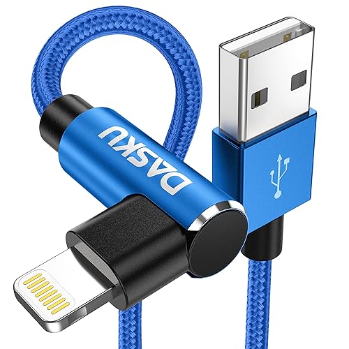 90 Degree iPhone Charger 10FT 2Pack [MFi Certified] USB Lightning