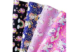 Titiweet Unicorn Wrapping Paper for Girls Kids - 12 Sheets Princess Wrapping Paper for Christmas Birthday Holiday, 20 x 28 Inches Per Sheet
