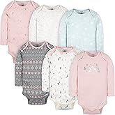 Gerber Baby Girls' 6-pack Long-sleeve Onesies Bodysuits