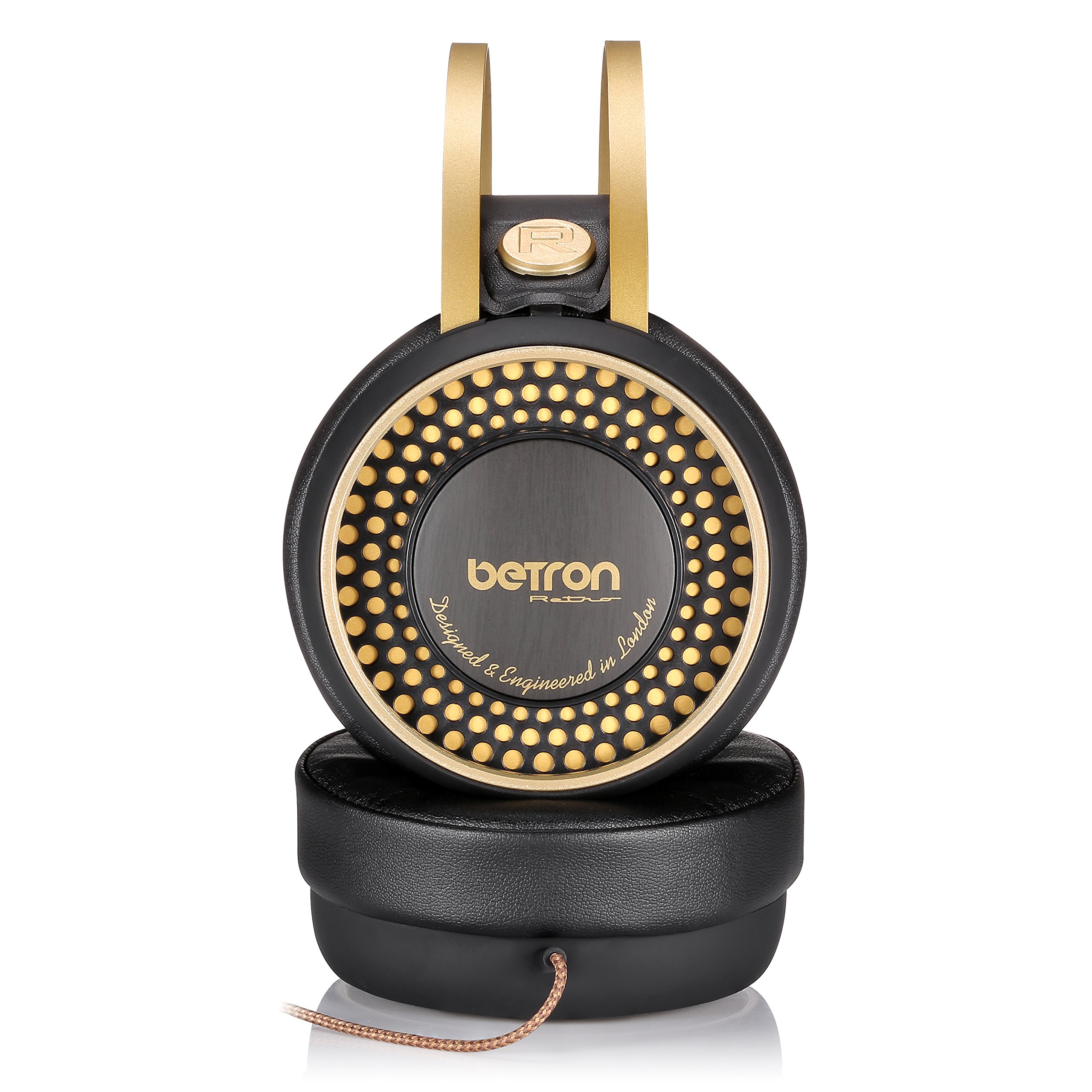 Betron Retro Over Ear Headphones Bass Driven Sound for Iphone, Ipod, Ipad, Tablets, Laptops, Mp3 Players