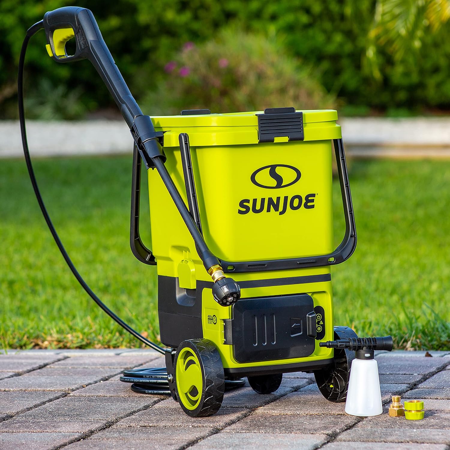 Sun Joe 24V-X2-PW1200 1196 Max PSI 1 GPM 48-Volt iON+ Cordless Portable Pressure Washer Kit w/ 2 x 4.0-Ah Batteries and Charger : Garden & Outdoor
