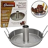 Beer Can Roaster - Stainless Steel Chicken Beeroaster Deluxe with Recipe Guide - Cooks Meat and Vegetables at same time