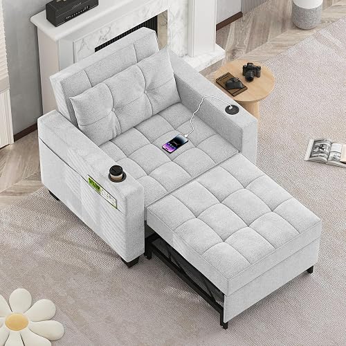 DURASPACE Futon Sofa Bed, 3 in 1 Convertible Sofa Chair Bed, Adjustable ...
