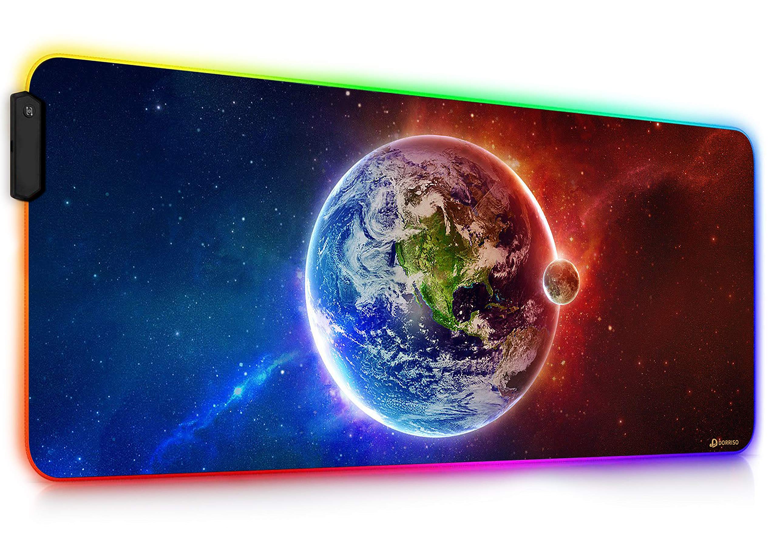 DORRISO Mouse Pad RGB Gaming Mouse Mat New Large 900x400x4mm XXL 12 Glowing Modes LED Extended Mousepad Anti-Slip Rubber Base Keyboard Soft Mouse Pads for Computer Laptop PC Desk Gaming Mousepad