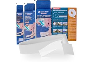 KOPAIBOS 4 Rolls 20 Yards Heavy Double-Sided Iron on Hemming Tape with Backing No sew Fabric Tape for Pants Curtains Webbing Appliques Patches