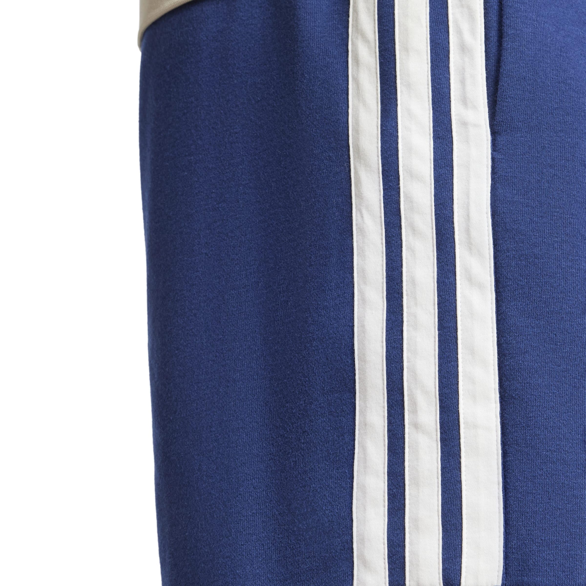 adidas Herren Essential Three Stripes French Terry Short Shorts, Dark Blue/White, S 5