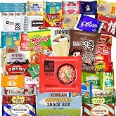 Korean snack box 50 Count - Korean snack Gift Set with Kimchi Seaweed, Ramen, Cookies, Crackers, Candy &amp; Coffee Sticks