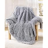 UINIU Super Soft Fluffy Faux Fur Throw Blanket for Couch, Fuzzy Sherpa Fleece Cozy Warm Gifts for Women, Room Decor Christmas Plush Thick Throw for Men, Minky Teen Gifts Winter Bedding, 50" x 60"
