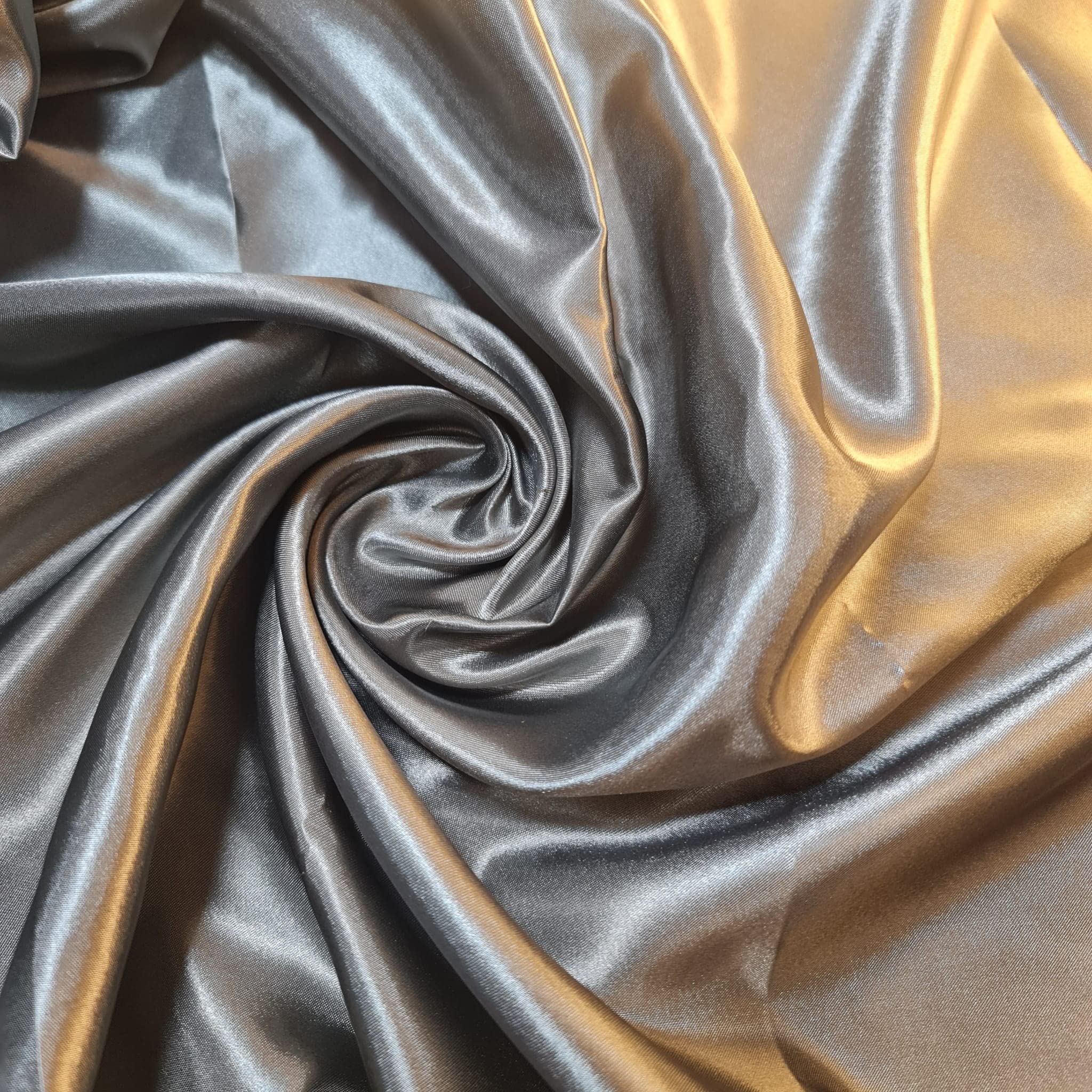 100% Polyester/Poly Silk Silky Satin Fabric, Dressmaking, Wedding, Prom - Dress Craft Fabric Material 58" - 150 cm Wide Sold As 1 Meter Pre - Cut Lengths (Gunmetal Grey)