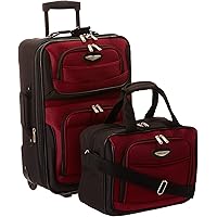 Travel Select Amsterdam Expandable Rolling Upright Luggage, Burgundy, 2-Piece Set