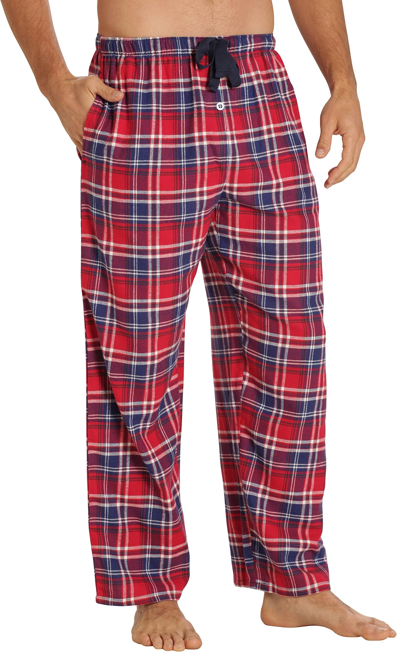 EVERDREAM Sleepwear Mens Flannel Pajama Pants, Long 100% Cotton Pj Bottoms
