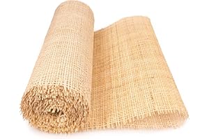 LABACRAFT 18" Width Square Rattan Rattan Cane Webbing Roll 20 Feet for Caning Projects Fine Radio Net Mesh Pre Woven Open Rattan Fabric Furniture Woven Rattan Sheet Crafts Chair Caning Supplies Wicker (20 Feet)
