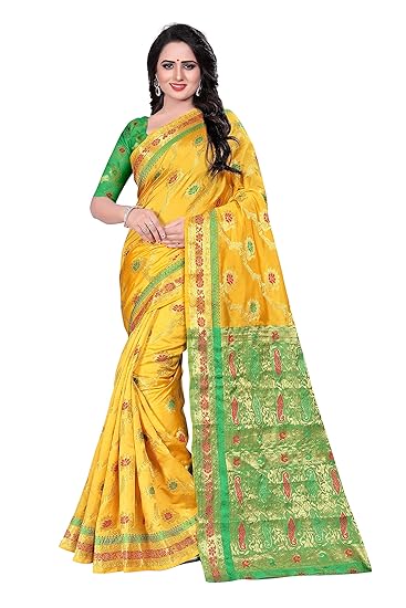 Womens Kanjivaram Silk Sarees With Blouse Piece